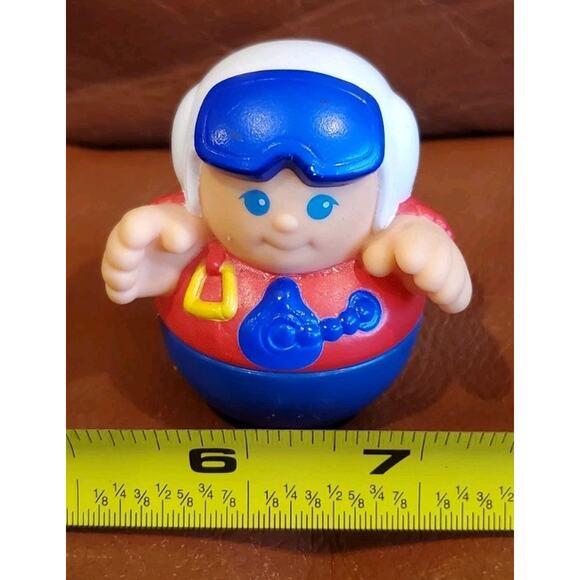 2.5 Inch 1987 Playskool Weebles Wobbles Pilot Parachuter Skydiver Plastic Figure - Picture 9 of 9
